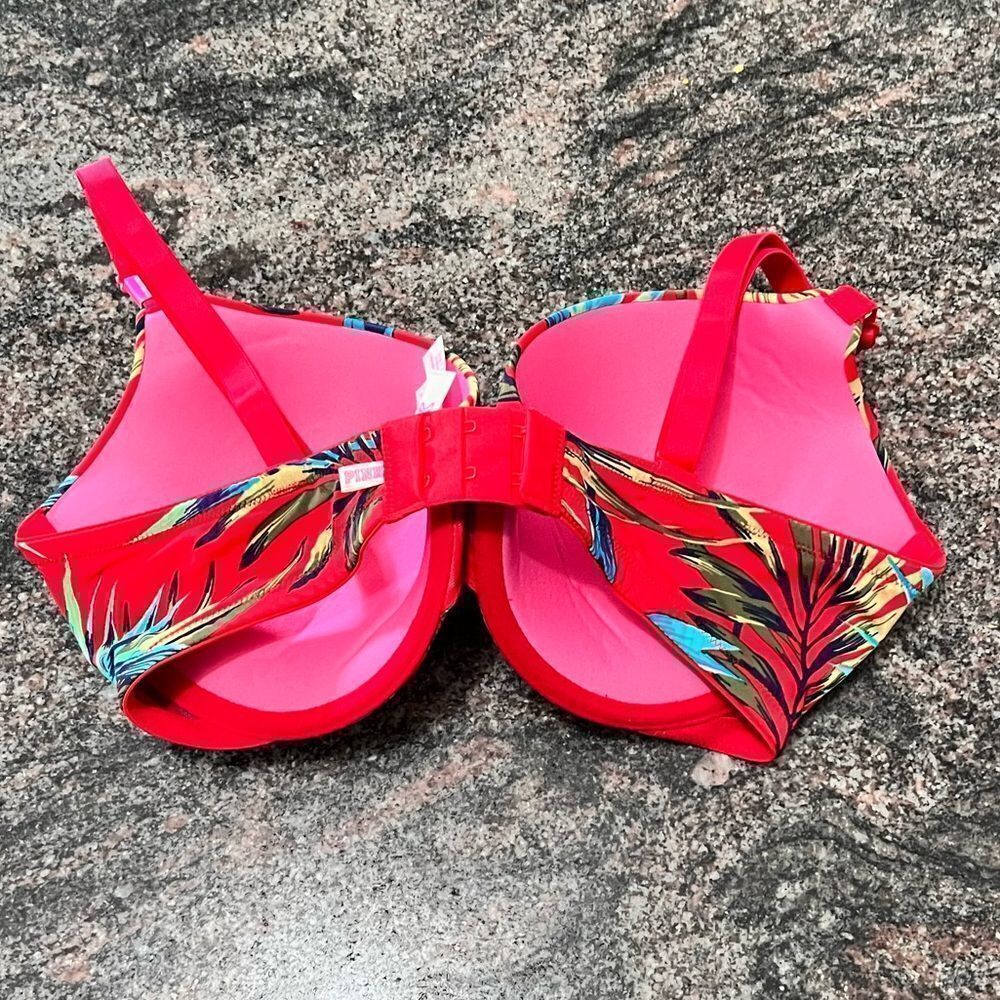 Victoria’s Secret Pink Wear everywhere Push Up Padded bra red palms 34D - Picture 7 of 8